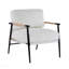 Chaise d'appoint de style moderne 27,56 po avec coussins moelleux, structure en métal minimaliste et accoudoirs en bois