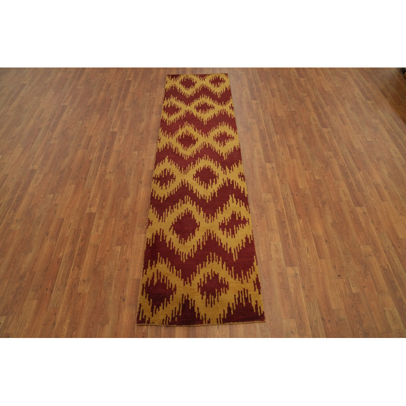 Tapis de couloir indien fait à la main 3 x 10 po