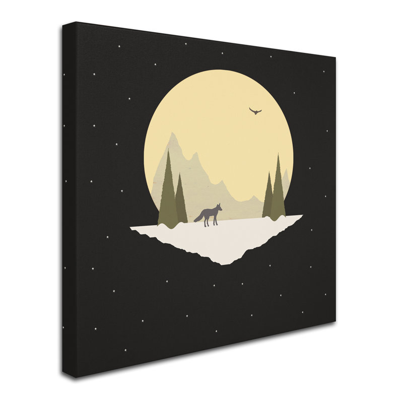 «Wintertime», art sur toile, H 18 po x l 18 po, Loup