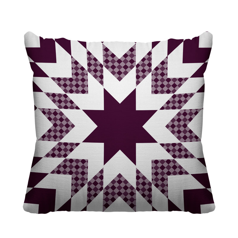 Coussin décoratif intérieur / extérieur Zozo Country, L 19 po x H 19 po, Mauve