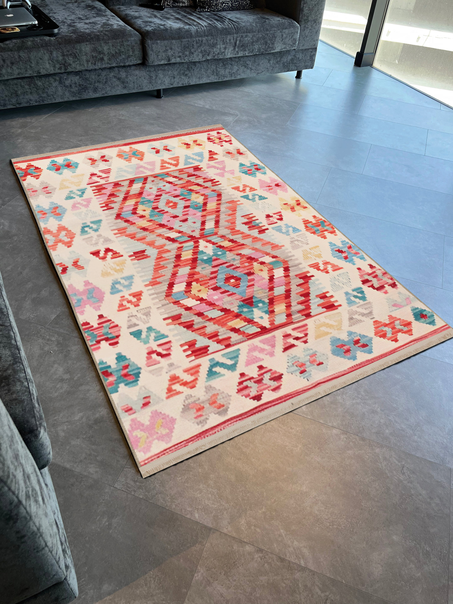 METG HOME Light-Toned Multi-Colored Mixed Geometric Shape Patterned ...