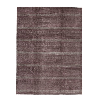 Striped Area Rug in Wine