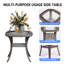 Deux chaises pivotantes et une table d'appoint avec rotation à 360 degrés, mouvement berçant, osier résistant aux intempéries, soutien ergonomique à haut dossier et fonctionnalité de vie en plein air modulaire.