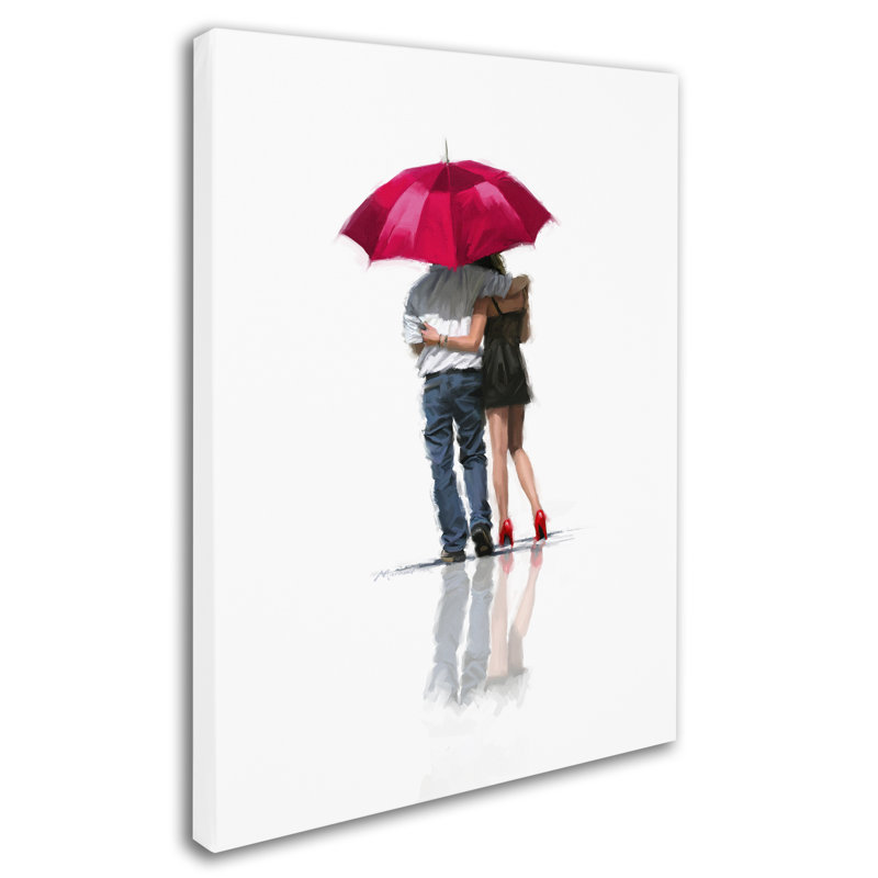 Armand 'Couple Under Umbrella' Print on Canvas, 19" H x 14" W x 2" D