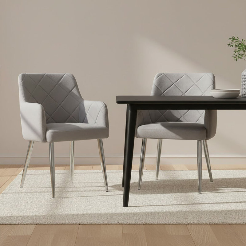 Tufted Upholstered Side Chair, Mink 