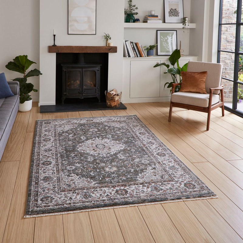 Vintage area rug Machine Woven Rectangle Green, Rectangle 60 x 123cm