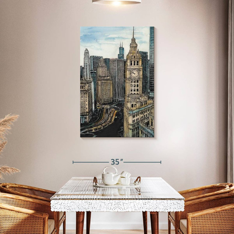 Sireci US Cityscape - Chicago, 45" H x 30" W
