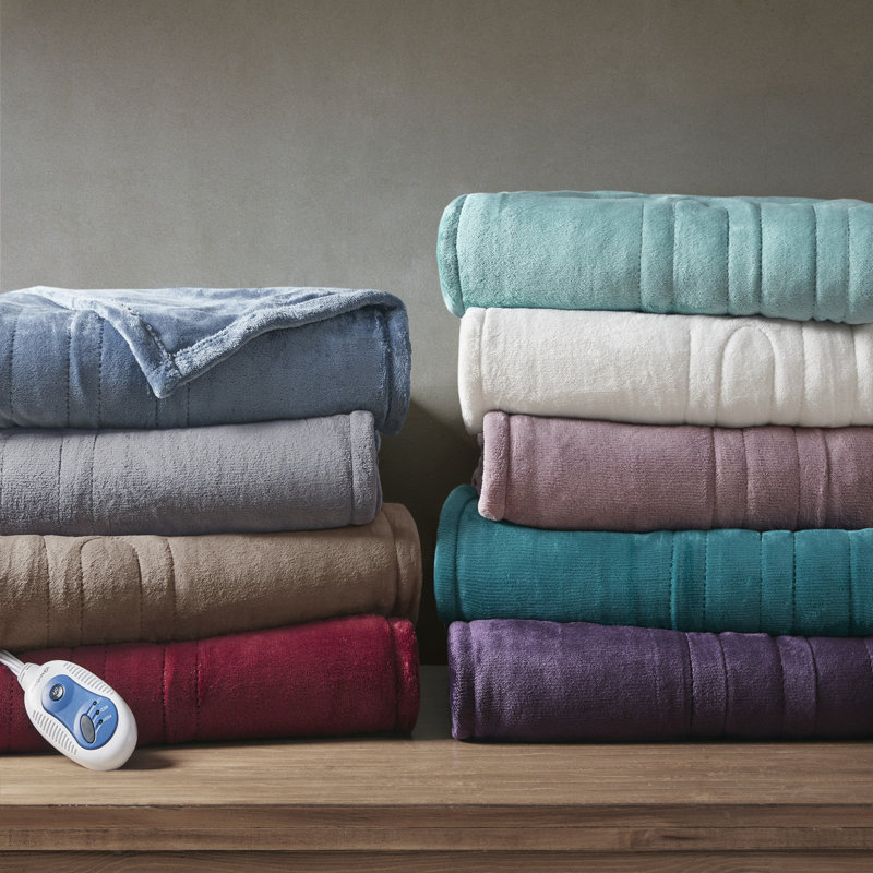 Sapphire Blue Oversized Plush Heated Throw - 60x70"