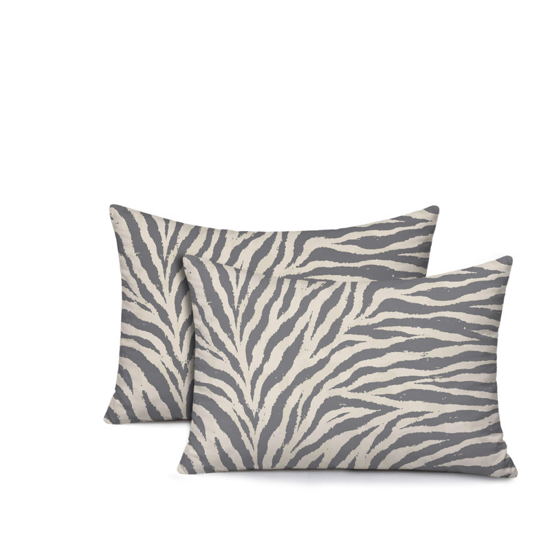 Oreiller réversible Jay Zebra, 25x18, Gray