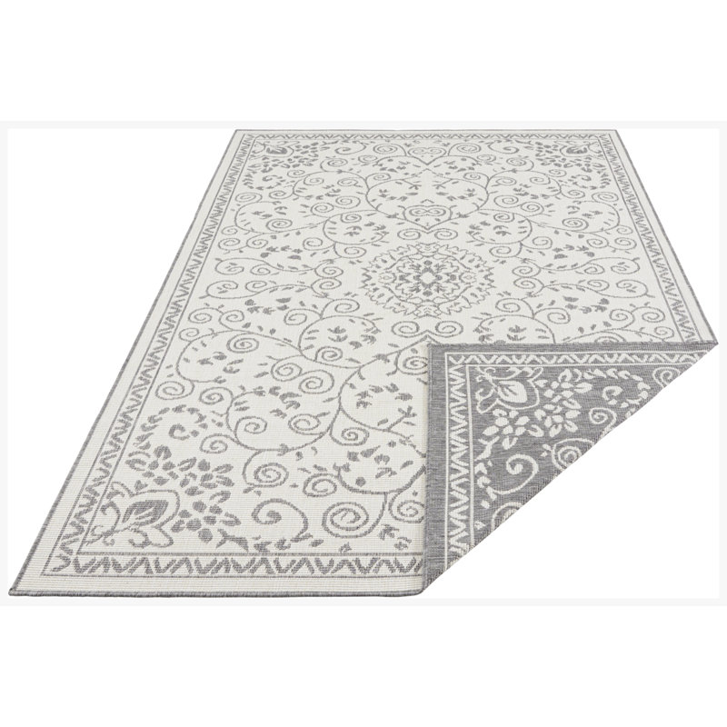 Leyte Flatweave Grey Rug, Rectangular 120cm x 170cm