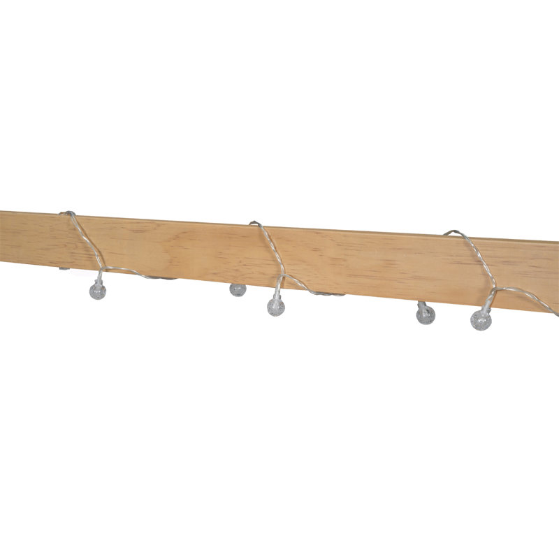Lit en bois avec fenêtre et clôture, Naturel