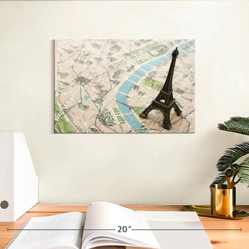 Carte de Paris, Tour Eiffel, Aliaz, H 8 po x l 12 po