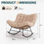 Chaise berçante d'extérieur surdimensionnée de 39 po avec coussin épais de 6,8 po Arusha Antilles-653684456
