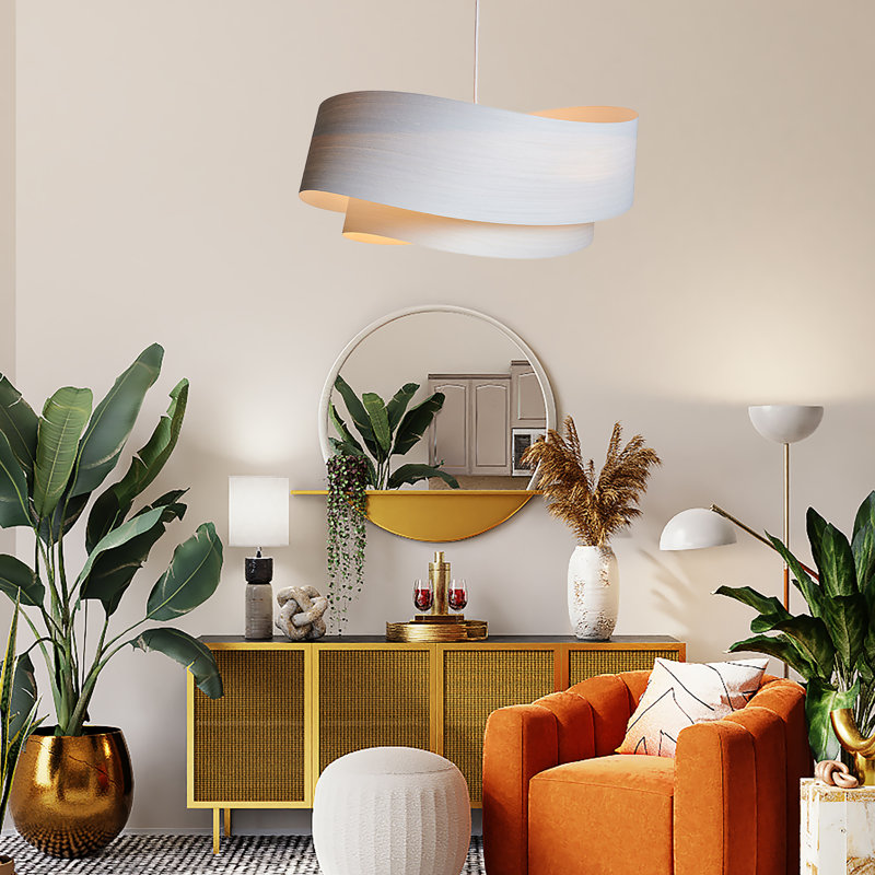 Flow Chandelier, White, 11" H x 33" W x 31" D