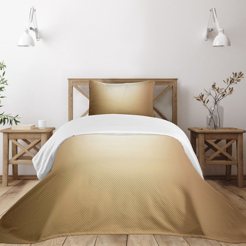 Ambesonne Ambesonne Brown Bedspread Set 2 Pcs Abstract Plain Modern Twin Pale Brown Cream