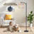 Arc Floor Lamp Rainbow Watercolor Gradient Abstract Soft Multicolor Wash Texture Floor Lamps with Remote LED Lights Adjustable Lamp Shades Tall Standing Lamps for Reading Office Living Room