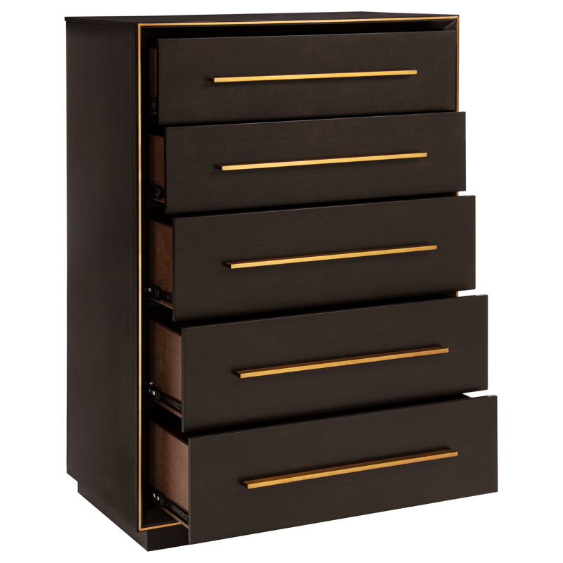 Carlwirt 5-drawer Bedroom Chest Smoked Peppercorn, Dark Brown