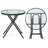 Round Glass Foldable Outdoor Side Table , 18 " W 18 " D