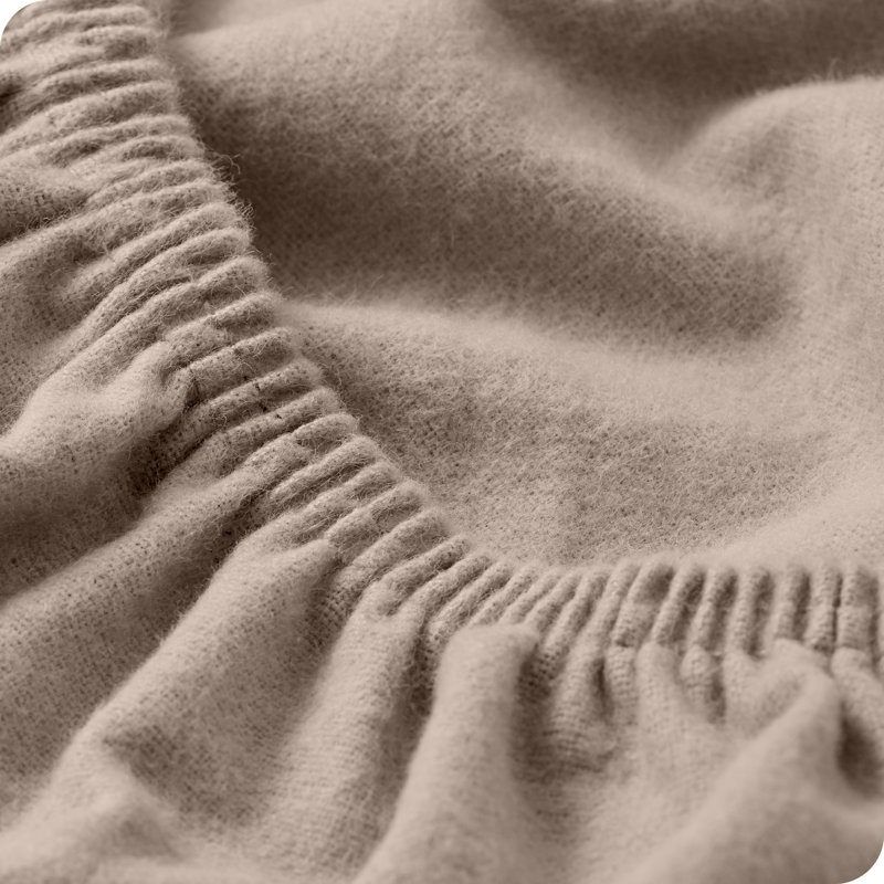 Twin Taupe Cotton Flannel Deep Pocket Fitted Sheet