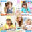Kids Table and 4 Chair Set, Height Adjustable Toddler Table and Chair Set, Non-Slip Legs, Graffiti Desktop, Large Children Activity Table-88407581