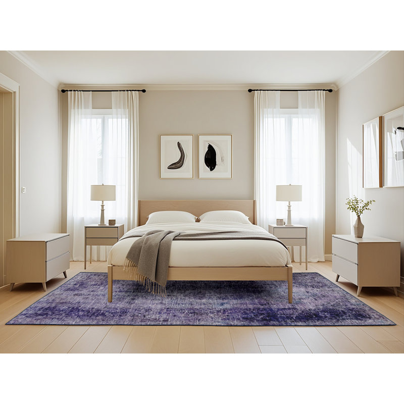 Tapis abstrait à motif abstrait moderne, Rectangle de 5 pi x 8 pi