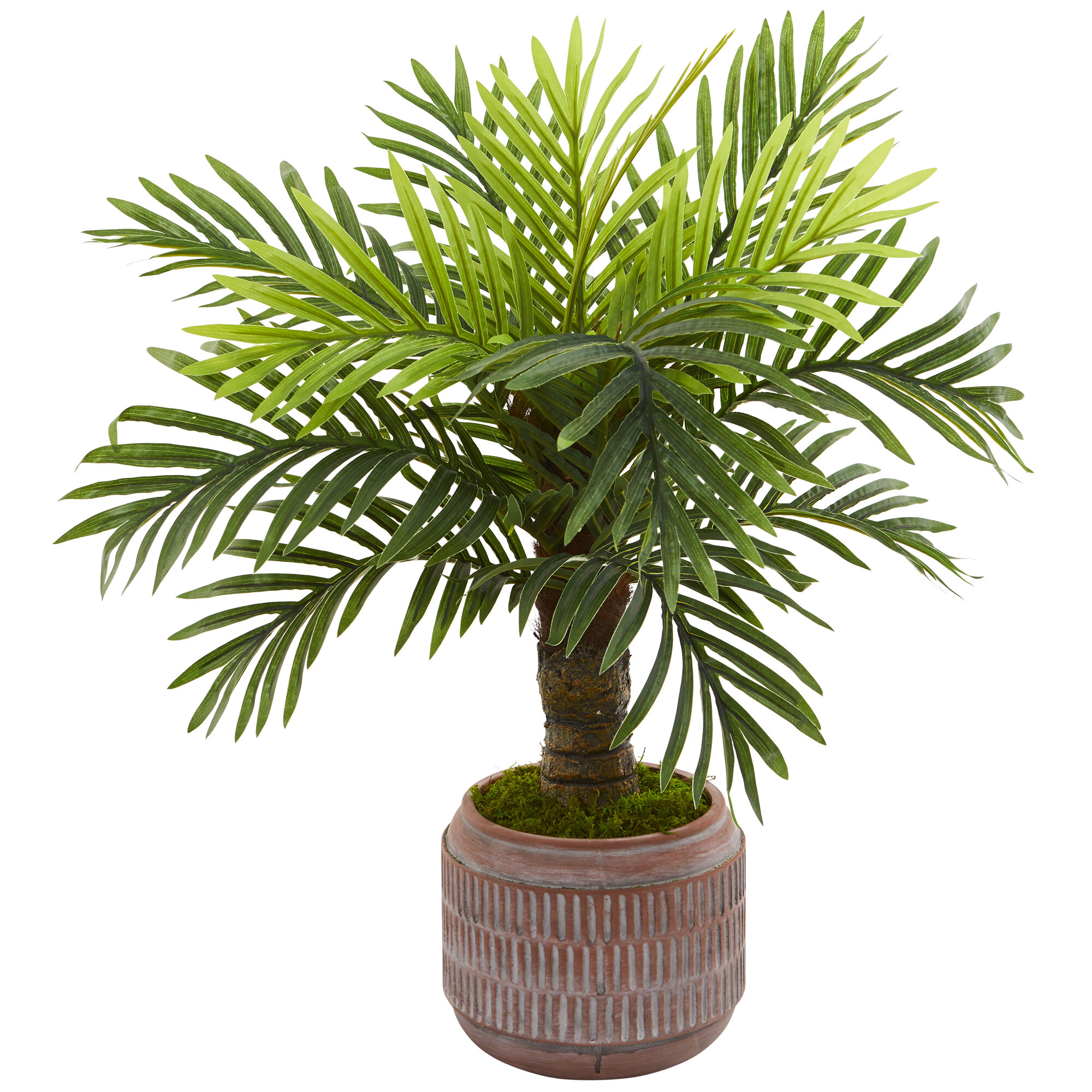 Bay Isle Home 27'' Faux Palm Tree in Metal Planter | Wayfair