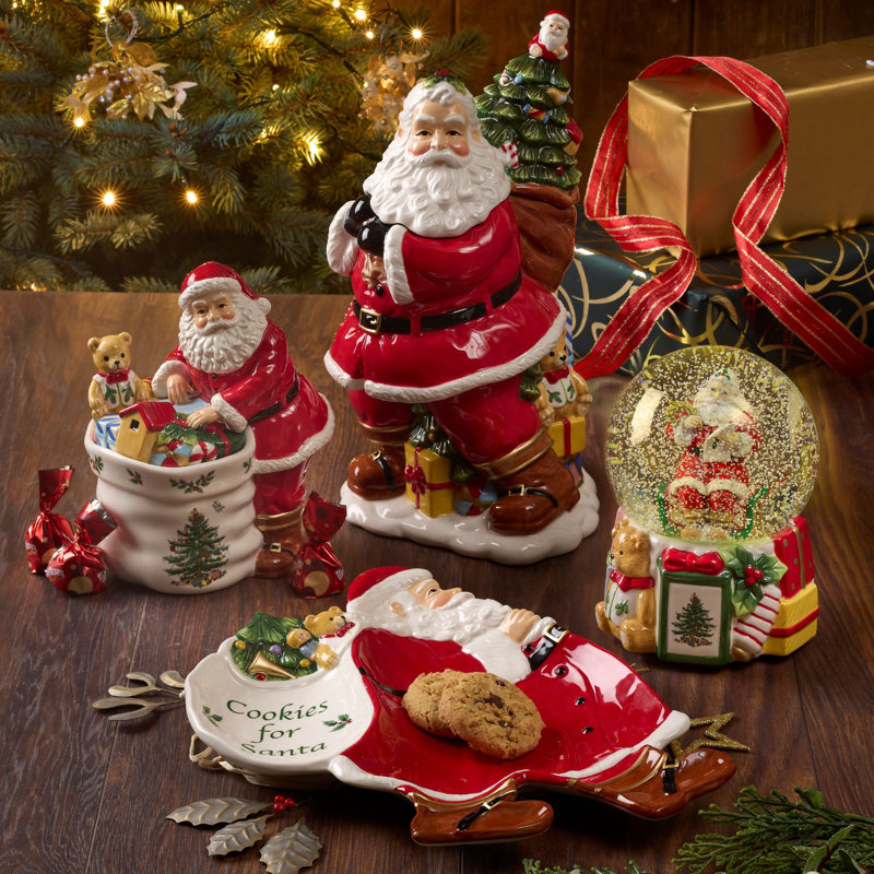 Santa Claus Spode Christmas Tree Cookies For Santa Plate Spode
