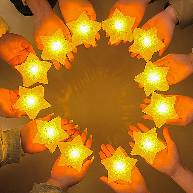 Night Light Handheld Star Lamp Stage Dance Performance Wrist Glowing Ambient Light Performance Holding Support Props 3.94in