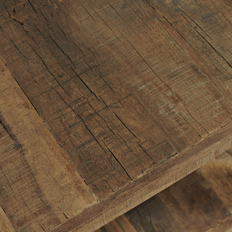 Pembroke Reclamation Rustic Reclaimed Solid Wood Square End Table With Storage Shelf
