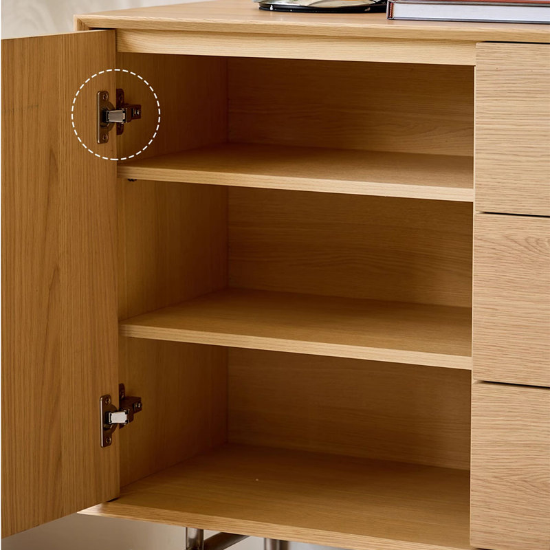 Armoire d'appoint moderne, simple et généreuse, Bois noueux / argent