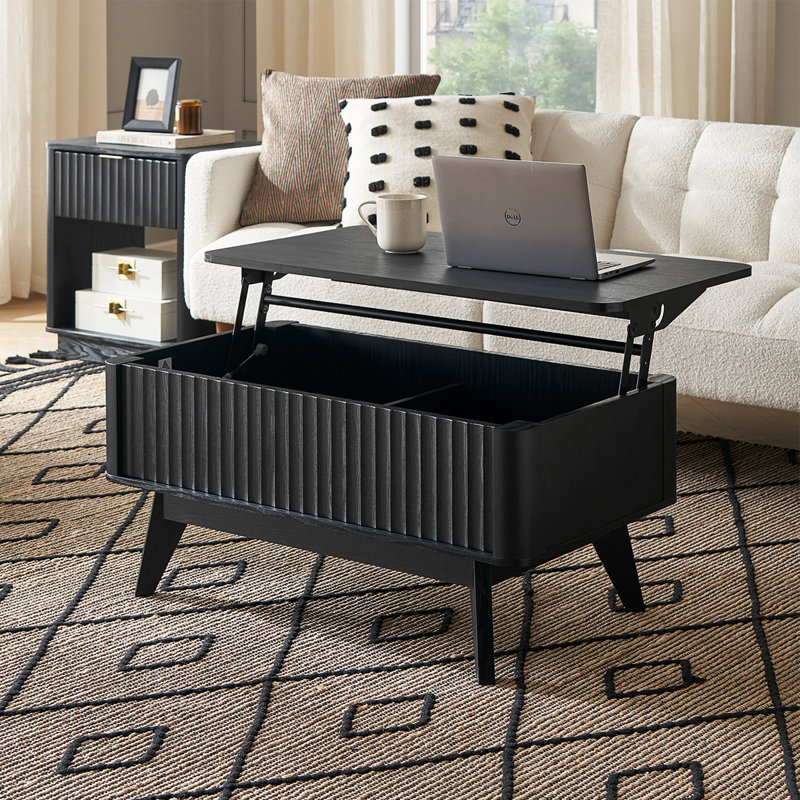 Dorcus Single Coffee Table, Black Oak