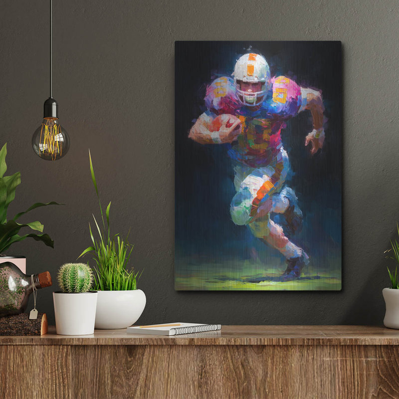  «American Football Legend 2» par Ann Klee, art mural en métal, 12 po x 16 po, H 16 po x l 12 po