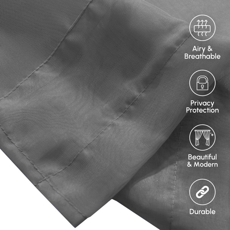 Yaelle Semi Sheer Curtain Pair, 40" W x 84" L, Silver