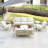 Clemson Acacia Wood 7-Person Outdoor Conversation Set With Cushions-349640372