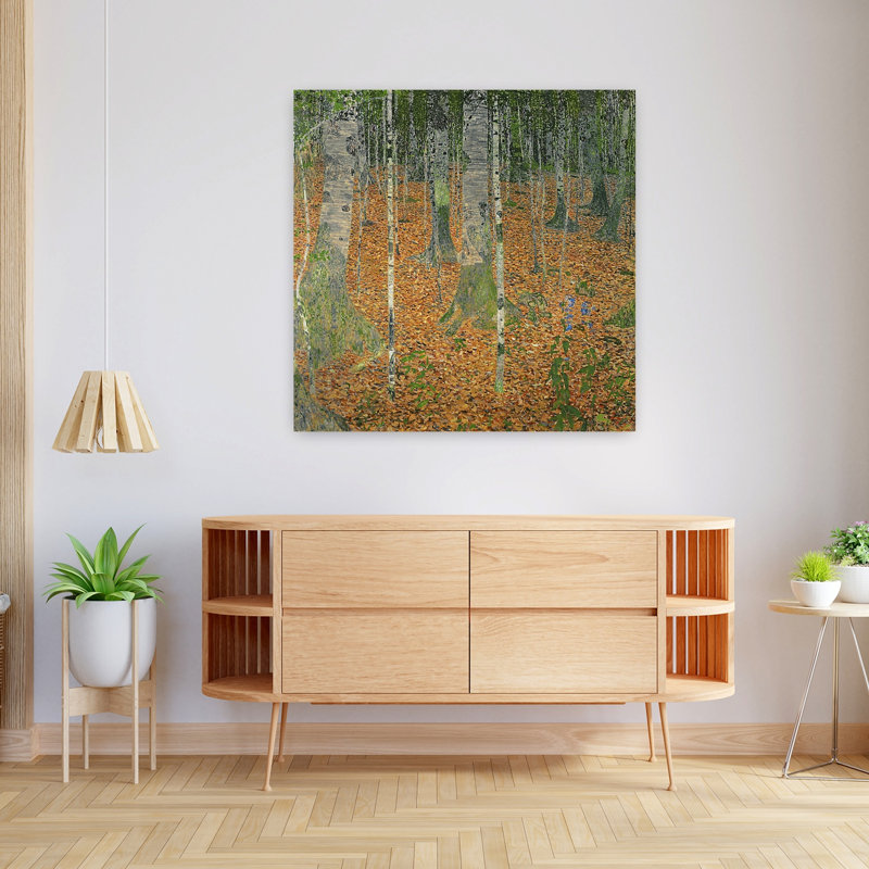 The Birch 1903 Abstract Contemporary Wall Art Print by Gustav Klimt - Wrapped Canvas Print, 91.44cm H x 91.44cm W