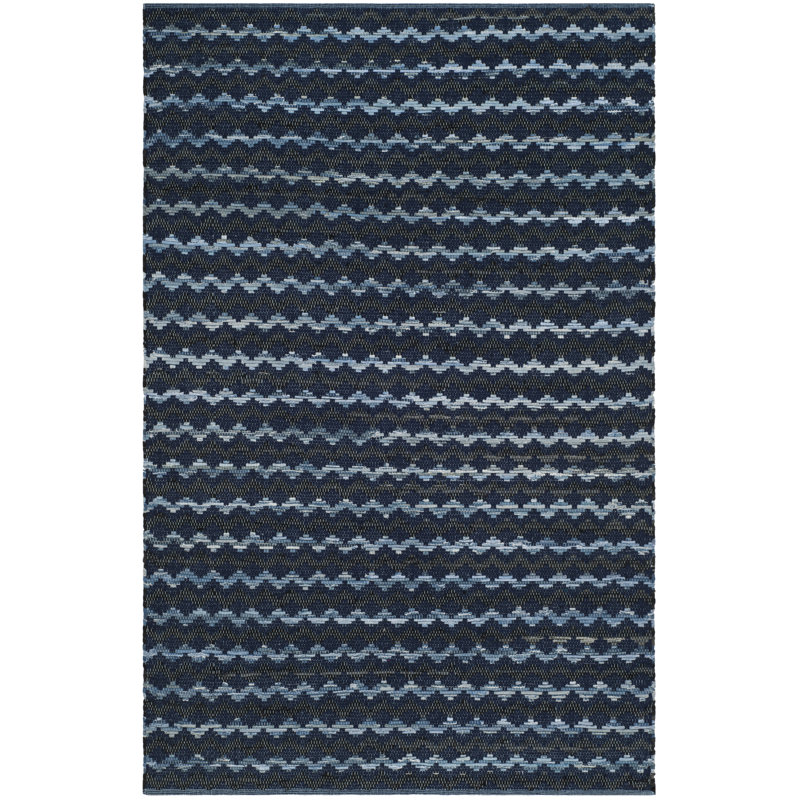 Amaral Hand Woven Cotton Chevron Rug, Rectangle 5' x 8'