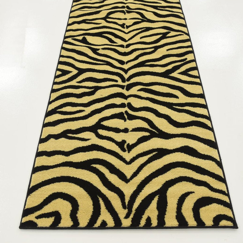 Tapis crème à imprimé animalier Testerman, Tapis de couloir 2 pi 7 po x 10 pi