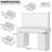 47" Large Vanity Desk With Mirror And Lights, White Makeup Table With Glass Top
