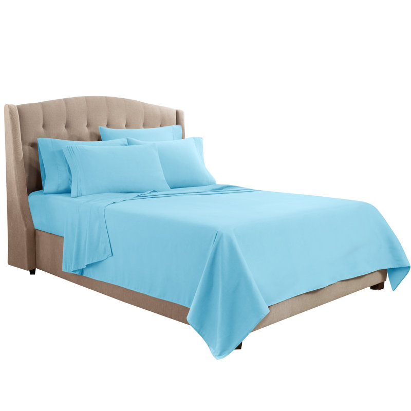 Microfiber Sheet Set, Beach Blue, Full Sheet Set + 1 Fitted Sheet + 4 Pillowcases