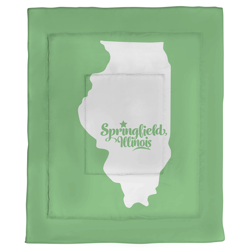 Illinois Percale Comforter, Twin Comforter, Green