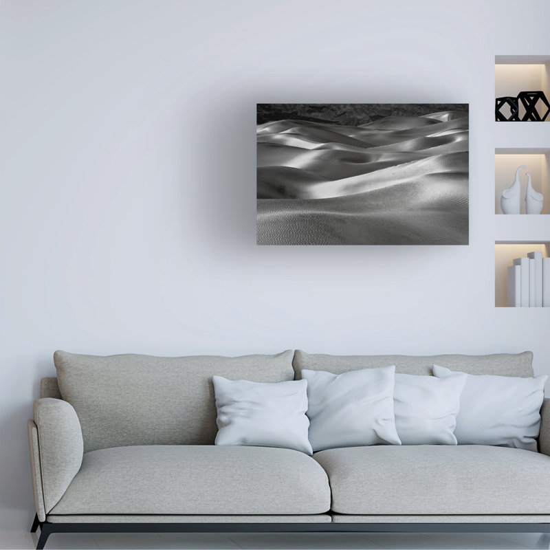 Art mural sur toile tendue - «Jon Valley Dunes in Contrast» de Jon Evan pour décoration de salon, de chambre à coucher ou de bureau - 22 x 32