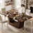 Farmhouse MDF Rectangular Kitchen Table with Heavy-Duty Frame