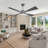 54" Outdoor Ceiling Fan 4 ABS Blades, Reversible DC Motor, 6-Speed Remote Control, Wet Rated Waterproof Ceiling Fan-Black-763585633-787257588