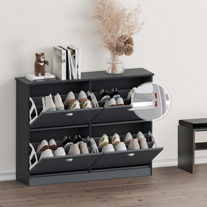 Range-chaussures, étagère à chaussures étroite et étroite avec 4 tiroirs pour le vestibule