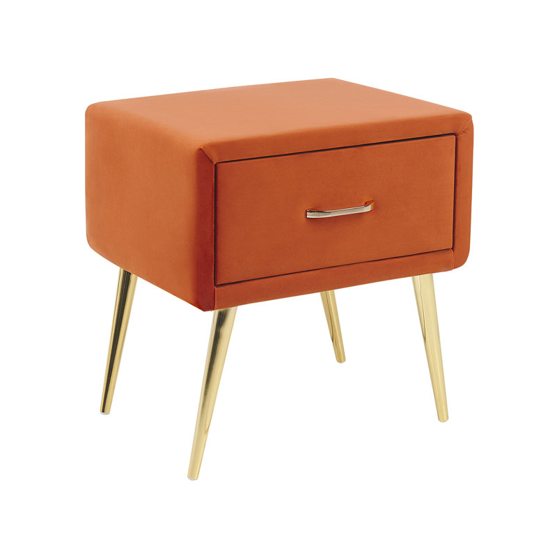 Flossie 46cm W Solid + Manufactured Wood Bedside Table, Orange