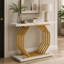 Console en faux marbre, canapé d'appoint 40 "avec base géométrique en métal-707222060