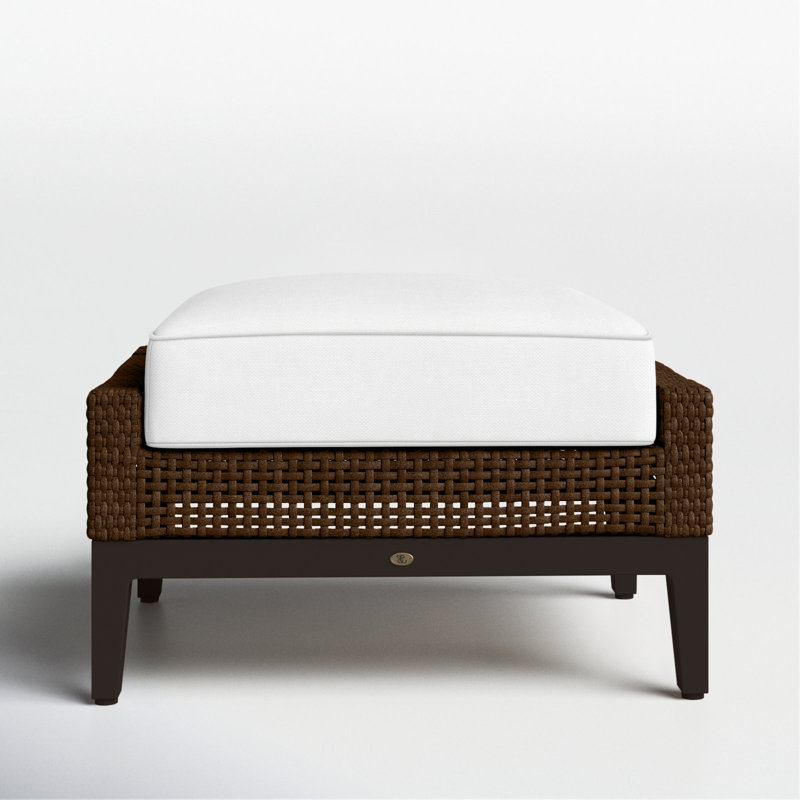 Repose-pieds péninsule tissé - acajou / châtaignier, Welt + bourre standard, Blanc naturel, Acajou / châtaignier