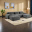 Canapés modulaires en velours côtelé de qualité supérieure, gris, salon ergonomique et confortable