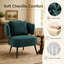 Chaise d'appoint rembourrée en velours côtelé avec structure en métal, chaises de loisirs simples pour salon, vert-1781367348