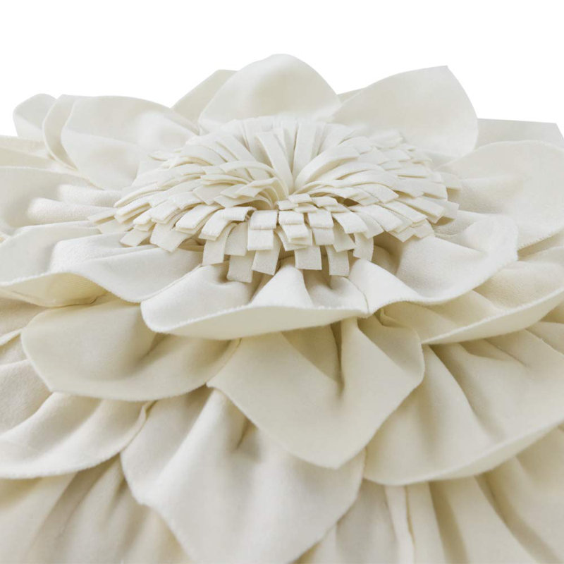 Appliqued Velvet Pillow Cover, Cream White